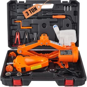 VEVOR Electric Car Jack, 3 Tons /6600 lbs Scissor Jack with Electric Impact Wrench, 12V Car Jack with Double Saddles with Remote Control, Portable Car