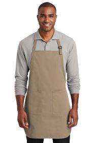 Port Authority Full-Length Two-Pocket Bib Apron A600 (Color: Khaki, size: OSFA)