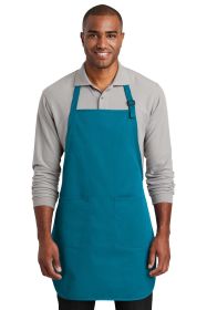 Port Authority Full-Length Two-Pocket Bib Apron A600 (Color: Sapphire, size: OSFA)