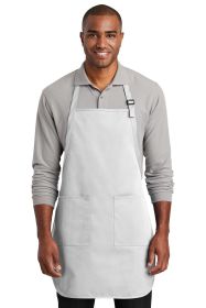 Port Authority Full-Length Two-Pocket Bib Apron A600 (Color: White, size: OSFA)