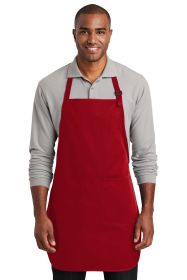 Port Authority Full-Length Two-Pocket Bib Apron A600 (Color: Red, size: OSFA)
