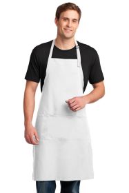 Port Authority Easy Care Extra Long Bib Apron with Stain Release A700 (Color: White, size: OSFA)