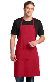 Port Authority Easy Care Extra Long Bib Apron with Stain Release A700 (Color: Red, size: OSFA)