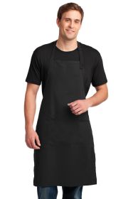Port Authority Easy Care Extra Long Bib Apron with Stain Release A700 (Color: Black, size: OSFA)