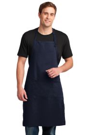 Port Authority Easy Care Extra Long Bib Apron with Stain Release A700 (Color: Navy, size: OSFA)