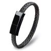 USB Charging Bracelet Cable Fashion Double Braided Leather Wrist Data Charger Cord; Perfect Birthday/Christmas/New Year/Thanksgiving Day Gift For Fami