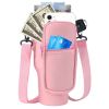Water Bottle Carrier Bag Neoprene Water Cup Pouch Water Bottle Holder with Adjustable Strap Phone Pocket for Walking Travel Camping